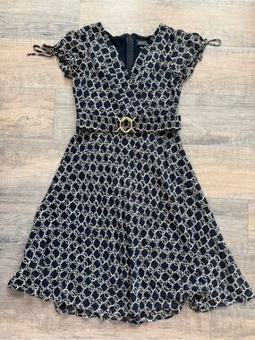 VTG Adrianna Papell 100% Silk Geometric Midi Dress 8 Y2K Whimsigoth Retro